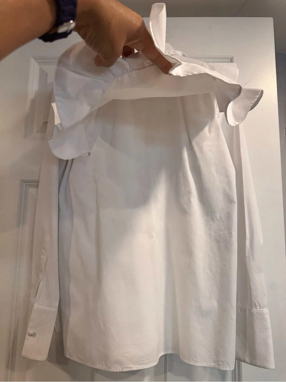 Valentino White Classic Button-Front Blouse - Picture 6 of 13